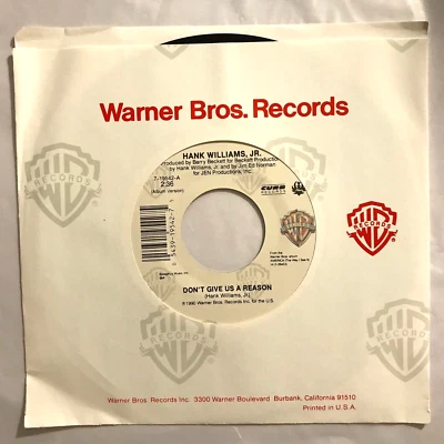 HANK WILLIAMS, JR. {90s C&W 45} DON'T GIVE US A REASON / U.S.A. TODAY - Image 1 of 2