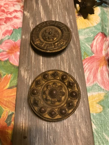 PAIR OF Antique 18th/19th Century CLOCK ROSETTE/ FINIALS. Wonderful Patina! Cover