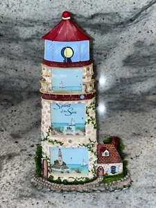 Lighthouse 3 X Photo Frame Ceramic Standing Nautical Picture Frame 9" x 4.5" - Picture 1 of 9