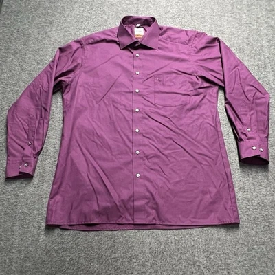 Olymp Luxor Shirt Mens 17.5 Size 44 Purple Long Sleeve Slim Line - Image 1 of 4