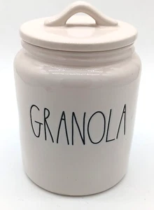 "GRANOLA" Rae Dunn Artisan Collection weiß elfenbein Keramik Kanister rund 7" hoch - Bild 1 von 7