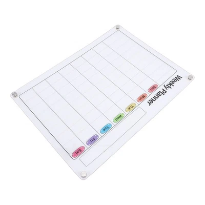 Acrylic Weekly Planner Transparent Colorful Magnetic Weekly Planning Board Memo - Image 1 of 4