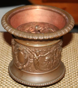 Antique Art Deco Art Nouveau Bronze Architectural Cylinder Angels Gods Relief - Picture 1 of 12