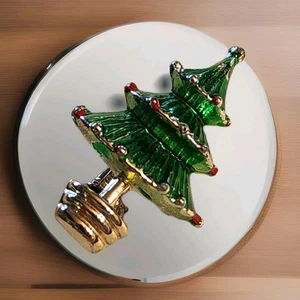 Christmas Tree Mini Lapel Scatter Pin Green Classic 1.25" - Picture 1 of 10