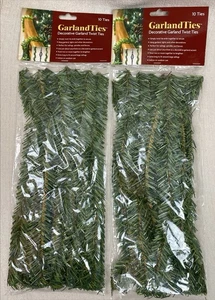 New Wired Garland Ties 2 Unopened Pks Of 10 Christmas Evergreen Tree Twist ties - Picture 1 of 4