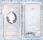 Silberbarren 250 Gramm St. Helena 999 Silber Elizabeth 2. 2021 Münzbarren 250 g