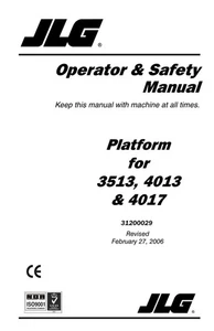 JLG 3513 4013 4017 Telehandler Maintenance Operation Operators Manual 31200029 - Picture 1 of 8