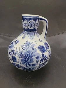 Jarra/jarrón Florel vintage Delfts botella de porcelana azul y blanco - Imagen 1 de 9