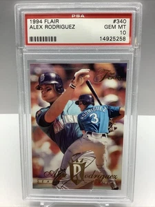 1994 FLAIR ALEX RODRIGUEZ #340 PSA 10 GEM MT - Bild 1 von 2