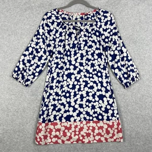Boden Silk Blend Polka Dot Shift Dress Womens Size 2P Preppy Retro Office - Picture 1 of 8