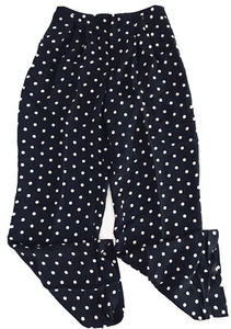 Barry Bricken Women's Black Polka Dot Silk Pant Size 6 High Rise Trouser - Picture 1 of 11
