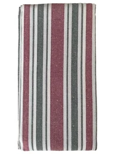 Bee & Willow Red & Green Christmas Stripe Cotton Rich Tablecloth 70" Round - Picture 1 of 3