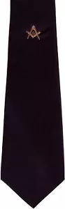 MASONIC MASTER MASON TIE WITH G HAND EMBROIDERED BULLION (MT-003) - Picture 1 of 3
