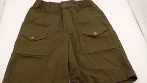 Boy Scouts America Uniform Cargo SHORTS Youth Green Size 8 Elastic Waist 24 - Picture 1 of 5