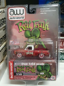 Esclusiva Auto Word Ultra Red Rat Fink 1978 Chevrolet Cheyenne C10 MIJO (NG18) - Foto 1 di 5
