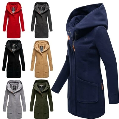 Marikoo Damen Winter Jacke Mantel Business Trenchcoat Wintermantel Parka MAIKOO