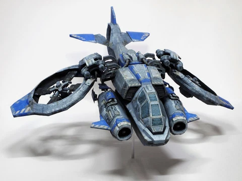 StarCraft 2 Terran Human Atttack Vessel Planetary Craft Banshee Paper Model 11cm Cover