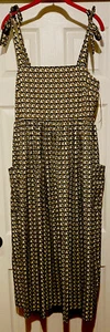 NWT Tory Burch Cotton Wave Print Shoulder Tie Midi Dress Cream Blue Brown Yellow - Picture 1 of 19