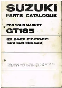 SUZUKI GT185 E2/4/6/17/18/21/22/24/25/32 1975 FACTORY PARTS CATALOGUE SUPPLEMENT - Picture 1 of 1