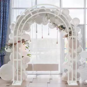Arc de mariage porte design cadre fond décoratif arc de rose aide à la vigne blanc - Photo 1/6