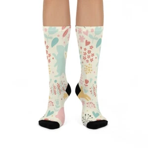Calcetines "Corazones y conejitos" DTG Crew Socks - Imagen 1 de 6