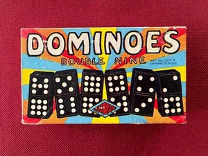 VINTAGE HALSAM DOMINOES Set No 920 in ORIGINAL BOX w/ ORIGINAL INSTRUCTIONS - Picture 1 of 5