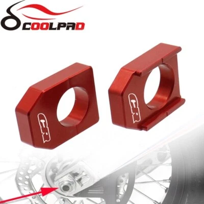 CNC Rear Chain Adjusters Axle Blocks For HONDA CR125R CR250R CR 125 250 R - Image 1 of 4