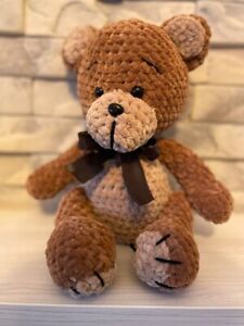 Handmade Crochet Soft Plush Teddy Bear | Bear Toy For Kids, Home Decor 32 cm.