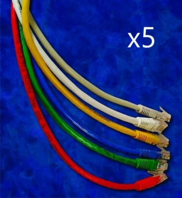 5 Pack - 25ft CAT6 Ethernet Network LAN Router Patch Cable Cord - Pick Colors - Image 1 of 2