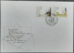 (LIE-206) Liechtenstein 1991 FDC Anniversaries of Loyola and Mozart - Picture 1 of 1
