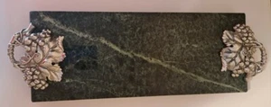 Arthur Court Grape Green Marble Cheese Tray 15 1/2" X 6" - Picture 1 of 5