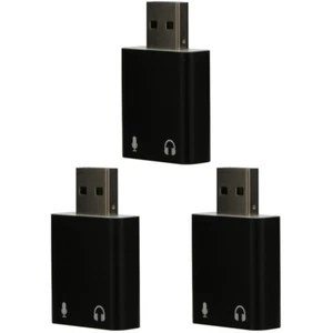 3 Pieces Typ An Kopfhörerbuchse USB Externe Soundkarte USB-Soundkarte - Bild 1 von 12