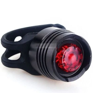 Bike Bicycle Cycling Warn Red LED Rear Light Waterproof Safety Tail Lamp - Black - Picture 1 of 8