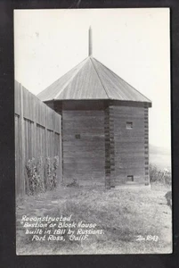 "BASTIÓN" O CASA DE BLOQUES CONSTRUIDA EN 1811 POR RUSOS, FORT ROSS, CALIF. (RPPC) - Imagen 1 de 2