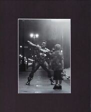 8X10" Matted Print Picture Photo: Bodybuilder, with Boy on Street
