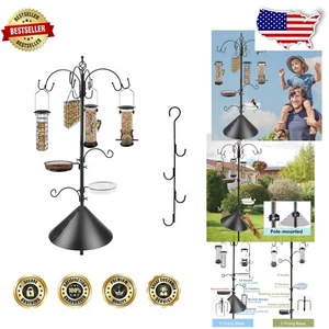 Attractive Bird Feeding Station with Squirrel Baffle and Fruit Hooks - 94" Tall - Picture 1 of 10
