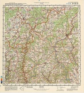 Mapa topográfico militar soviético ruso - PRUM (Alemania) 1:100 000, edición 1988 - Imagen 1 de 4