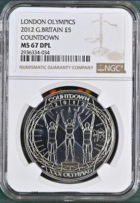2012 Great Britain £5 Countdown To London Olympics NGC MS67 DPL - Image 1 of 3