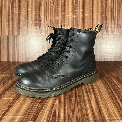 Botas Dr. Martens 1460 Para Hombre Talla 4 Cuero Negro 8 Ojos Con Cordones Cremallera Lateral Combate Foto 1 de 4