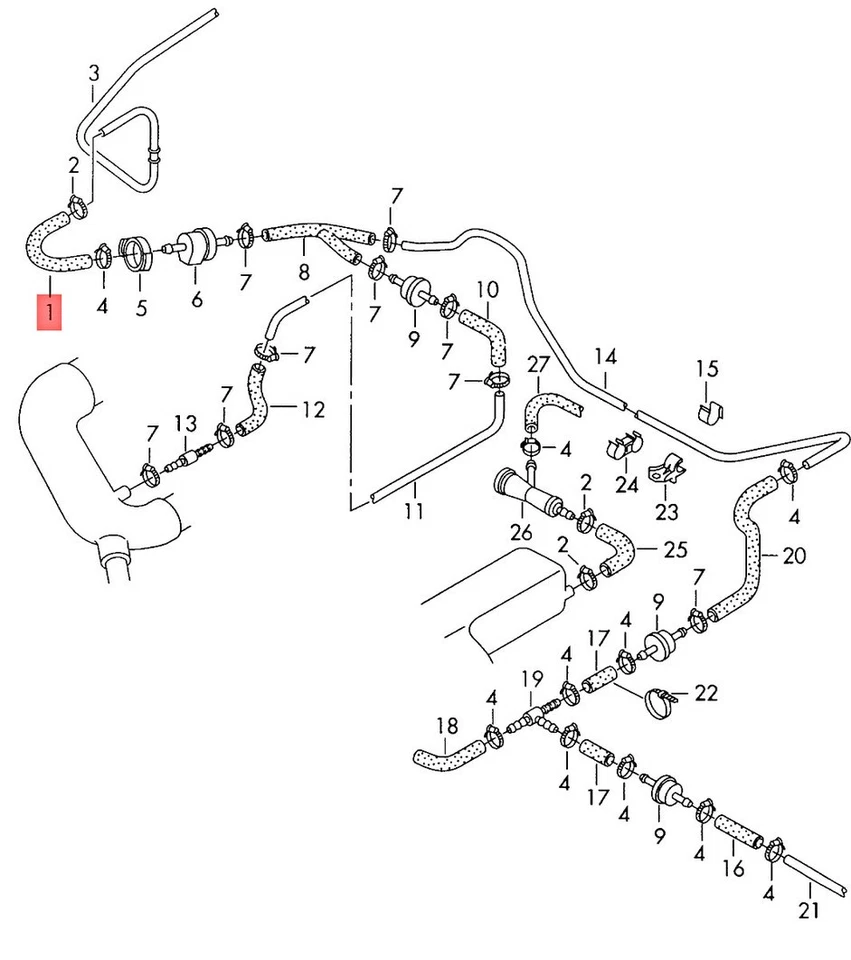 Manguera reductora original AUDI VW Audi A4 Avant S4 Cabrio quattro A6 S6 058133784 Foto 1 de 1