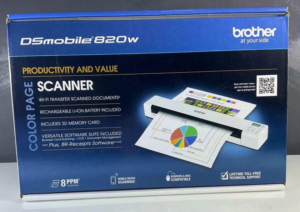 Brother DS 828W DSmobile 820W Color Portable Scanner - Image 1 of 4