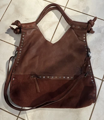 CECILIA DE BUCOURT FOR FREE PEOPLE DISTRESSED STUDDED LEATHER  TOTE BAG  NEW - Image 1 of 4