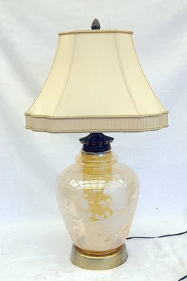 Vintage Carl Falkenstein Table lamp with light up bottom and high end Shade - Image 1 of 4