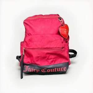 Zaino Vintage Y2K Juicy Couture Cuori Scontro Cuore Rosso Nero Charm Raro - Foto 1 di 9
