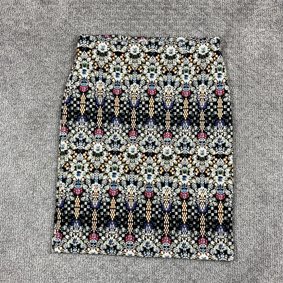 Falda Nicole by Nicole Miller para mujer grande estampado de joyas lápiz elástico carrera Foto 1 de 4