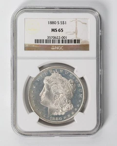 1880-S Morgan Silver Dollar NGC MS65 Prooflike Obv Surface - Picture 1 of 4
