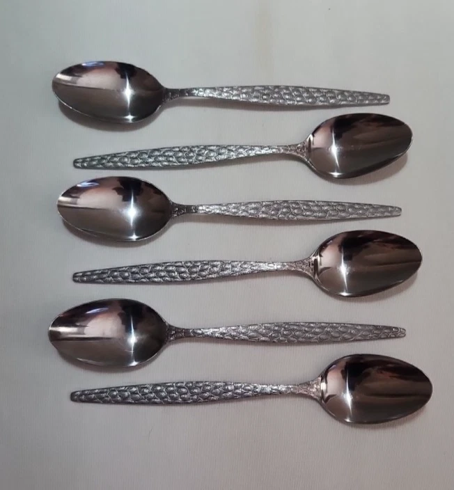 REGAL JAPAN - Juego de 6 cucharaditas modernas de mediados de siglo - acero inoxidable Foto 1 de 4