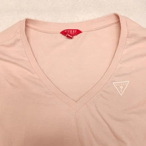 Guess Casual Long Sleeve V Neck Shirt Womens Size Extra Small XS Pink - Picture 1 of 8