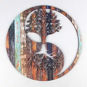 Yin Yang Wood Carving Wall Decor, Tree Of Life Wall Art, Home Decor, Wall Tree, - Picture 1 of 8