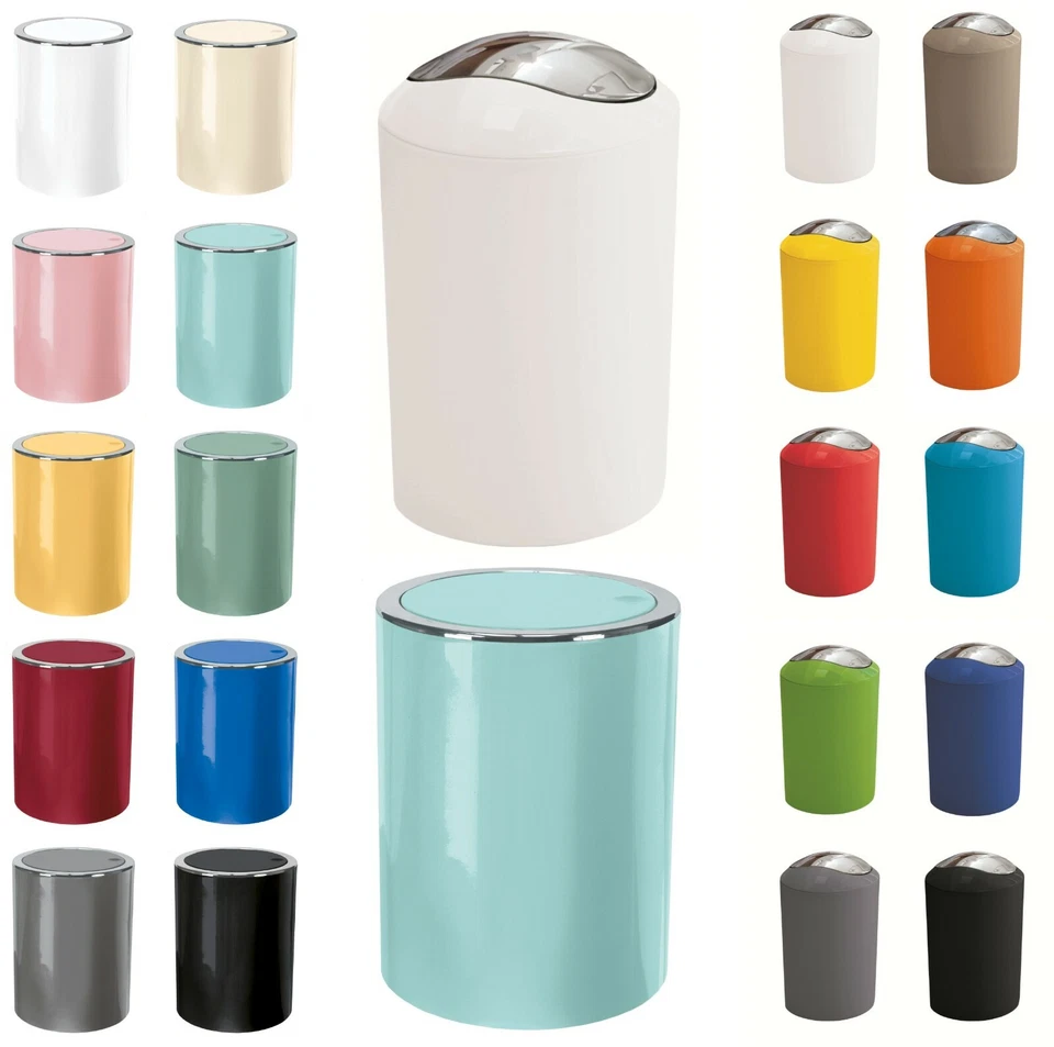 Kleine Wolke Compact Bathroom Kitchen Office Waste Bin with Swing Lid 5ltr - Image 1 of 1